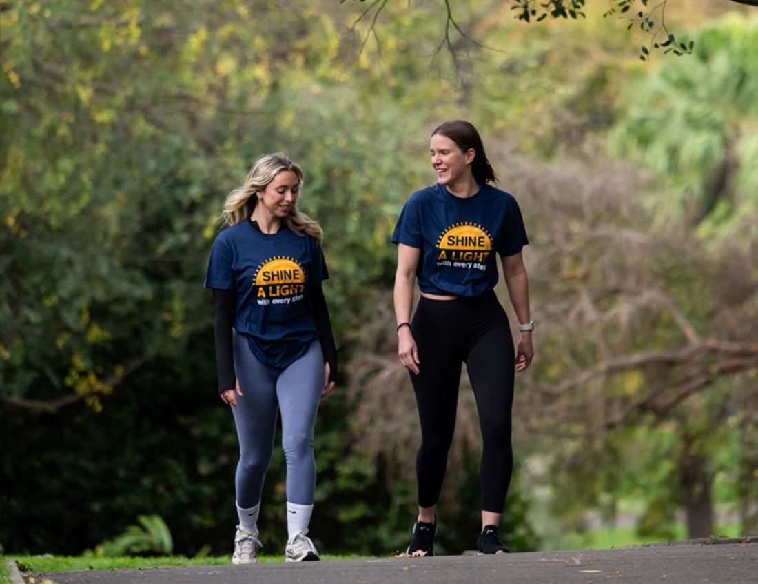 Two people walking