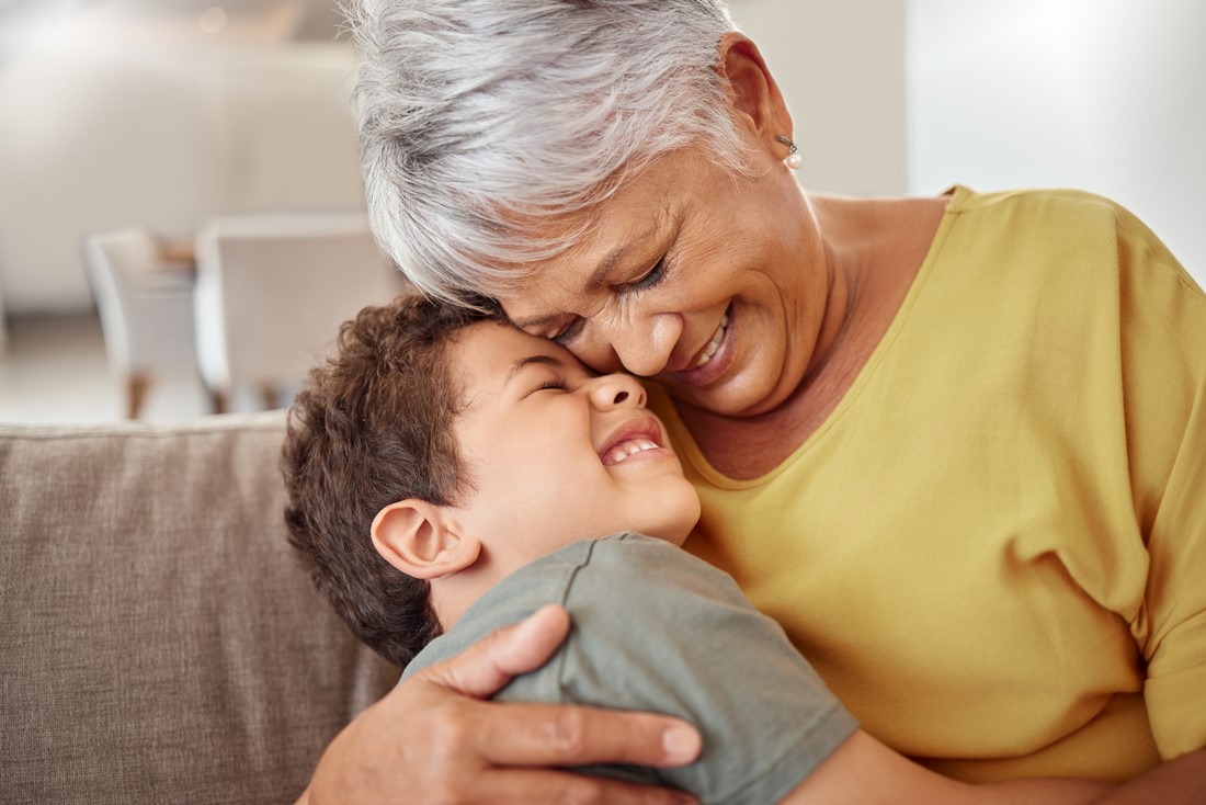 older woman with grandson
